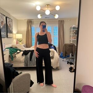 H&M Black Linen Blend Pants